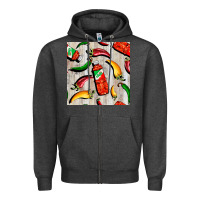 Charcoal Heather mexican chili and pepper seamless pattern Zipper Hoodie - BundleAndBundleShop