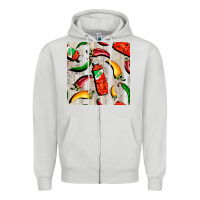 Dove Grey mexican chili and pepper seamless pattern Zipper Hoodie - BundleAndBundleShop
