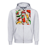 Heather Grey mexican chili and pepper seamless pattern Zipper Hoodie - BundleAndBundleShop