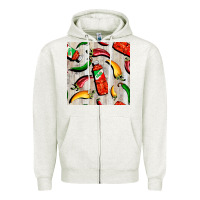 Oatmeal Heather mexican chili and pepper seamless pattern Zipper Hoodie - BundleAndBundleShop