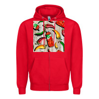 Red mexican chili and pepper seamless pattern Zipper Hoodie - BundleAndBundleShop