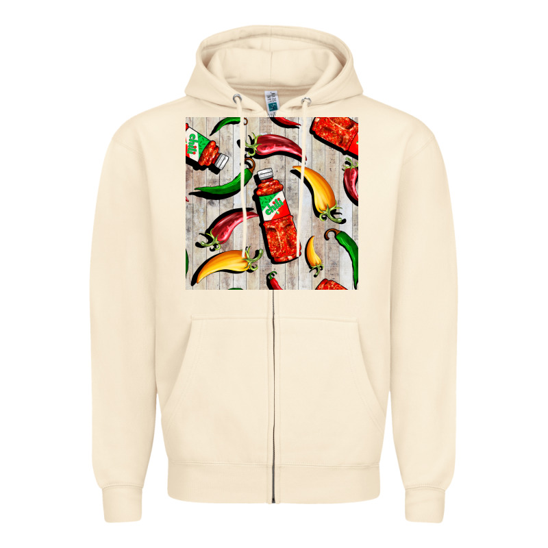Mexican Chili And Pepper Seamless Pattern Zipper Hoodie by BundleAndBundleShop | Teevron