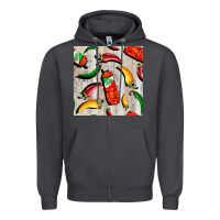 Smoke mexican chili and pepper seamless pattern Zipper Hoodie - BundleAndBundleShop