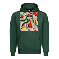 Sports Green mexican chili and pepper seamless pattern Zipper Hoodie - BundleAndBundleShop