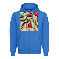 True Royal mexican chili and pepper seamless pattern Zipper Hoodie - BundleAndBundleShop