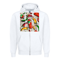 White mexican chili and pepper seamless pattern Zipper Hoodie - BundleAndBundleShop