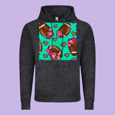 American Football Roses And Hearts Vintage Hoodie Designed By Nancycooperartshop