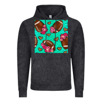Vintage Black American Football roses and hearts Vintage Hoodie - NancyCooperArtShop