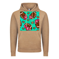 Vintage Coffee American Football roses and hearts Vintage Hoodie - NancyCooperArtShop
