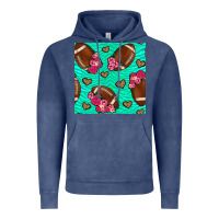 Vintage Denim American Football roses and hearts Vintage Hoodie - NancyCooperArtShop