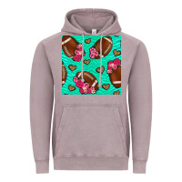 Vintage Zinc American Football roses and hearts Vintage Hoodie - NancyCooperArtShop