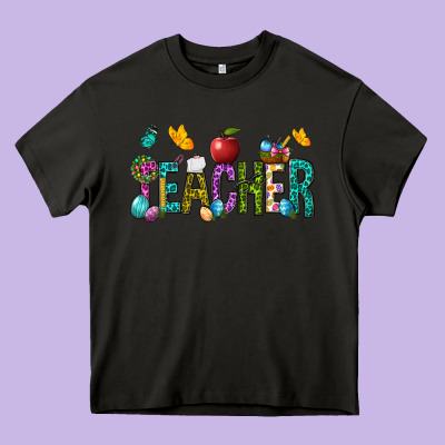 Easter Teacher Heavy Core Tee Designed By Nancycooperartshop