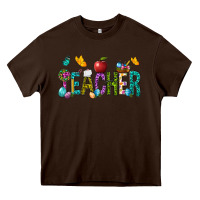 Chocolate Brown Easter Teacher Heavy Core Tee - NancyCooperArtShop