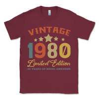 Burgundy Vintage 1980 Clothes 40 Years Old Retro 40th Birthday Classic Tee - Bettercallsaul
