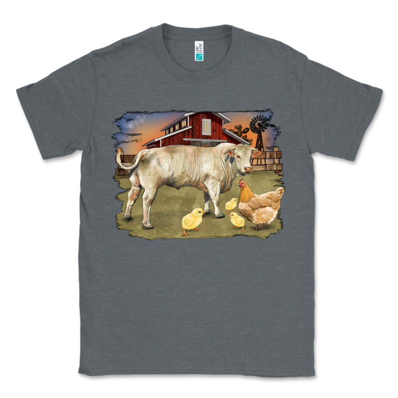 Charolaris Bull And Chicken In Barnyard Classic Tee by RanaPortraitStore | Teevron