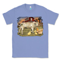 Colony Blue charolaris bull and chicken in barnyard Classic Tee - RanaPortraitStore