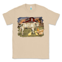 Mushroom charolaris bull and chicken in barnyard Classic Tee - RanaPortraitStore