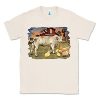 Natural charolaris bull and chicken in barnyard Classic Tee - RanaPortraitStore