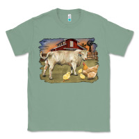 Sage charolaris bull and chicken in barnyard Classic Tee - RanaPortraitStore