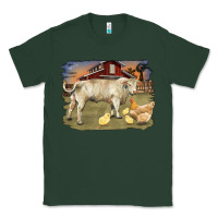 Sports Green charolaris bull and chicken in barnyard Classic Tee - RanaPortraitStore