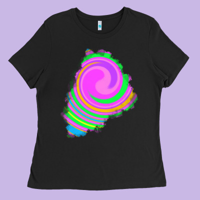 Tie Dye Patch Ladies Tee Designed By Ranaportraitstore