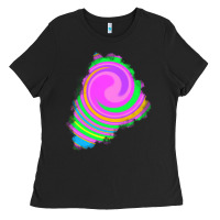 Black tie dye patch Ladies Tee - RanaPortraitStore