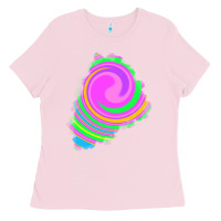 Bubblegum Pink tie dye patch Ladies Tee - RanaPortraitStore
