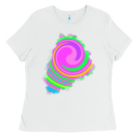 White tie dye patch Ladies Tee - RanaPortraitStore