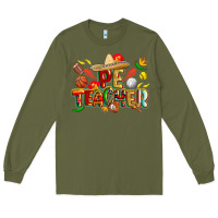 Army Green cinco de mayo pe teacher Long Sleeve Tee - CowGirlArtShop
