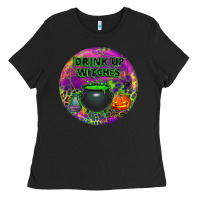 Black halloween round earrings Ladies Tee - BundleAndBundleShop