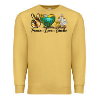 Antique Gold Peace Love Ducks Premium Sweatshirt - LillyAllenDesigns