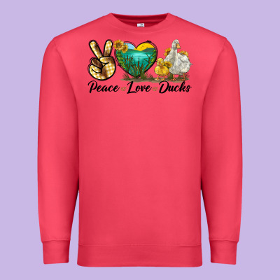 Peace Love Ducks Premium Sweatshirt Designed By Lillyallendesigns