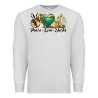 Dove Grey Peace Love Ducks Premium Sweatshirt - LillyAllenDesigns