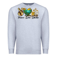 Heather Grey Peace Love Ducks Premium Sweatshirt - LillyAllenDesigns