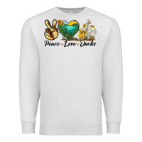 Oatmeal Heather Peace Love Ducks Premium Sweatshirt - LillyAllenDesigns