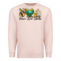 Pale Pink Peace Love Ducks Premium Sweatshirt - LillyAllenDesigns