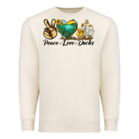 Sandshell Peace Love Ducks Premium Sweatshirt - LillyAllenDesigns