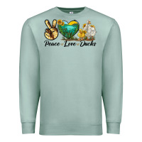 Seafoam Peace Love Ducks Premium Sweatshirt - LillyAllenDesigns