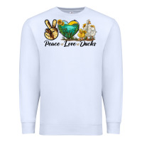 White Peace Love Ducks Premium Sweatshirt - LillyAllenDesigns