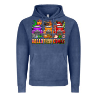 Vintage Denim Hallothanksmas trucks Vintage Hoodie - texasbilliewilder