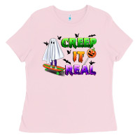 Bubblegum Pink creep it real Ladies Tee - BundleAndBundleShop