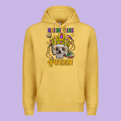 Skull Mardi Gras Queen Premium Hoodie Designed By Fadigitalartstudio