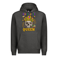 Charcoal Heather skull mardi gras queen Premium Hoodie - FaDigitalArtStudio