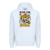 White skull mardi gras queen Premium Hoodie - FaDigitalArtStudio