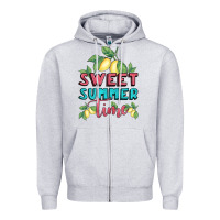 Heather Grey sweet summer time lemonade Zipper Hoodie - BundleAndBundleShop