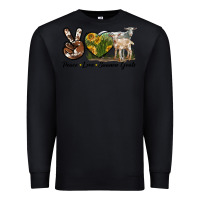 Black Peace Love Saanen Goats Premium Sweatshirt - LillyAllenDesigns