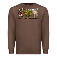 Chestnut Peace Love Saanen Goats Premium Sweatshirt - LillyAllenDesigns