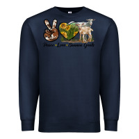 Navy Peace Love Saanen Goats Premium Sweatshirt - LillyAllenDesigns
