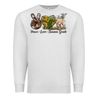 Oatmeal Heather Peace Love Saanen Goats Premium Sweatshirt - LillyAllenDesigns