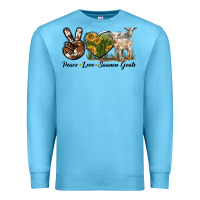 Ocean Blue Peace Love Saanen Goats Premium Sweatshirt - LillyAllenDesigns